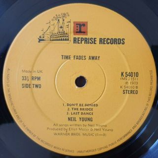 Neil Young - Time Fades Away ORIG UK Reprise LP,  RARE POSTER David Crosby 5