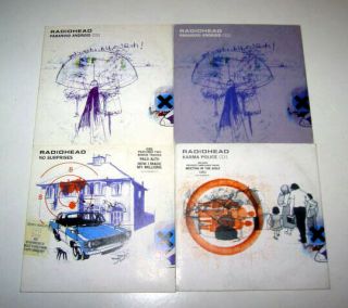 Radiohead Cds Ok Computer,  4 Cd Singles Set B - Sides Collectors 8 Rare Tracks