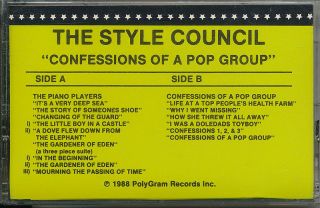 The Style Council Confessions Of A Pop Group Rare Promo Advance Cassette 