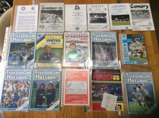 70 Spurs Progs From 85/86 Incl Rare Friendly And Testimonial Games Ticket Stubs