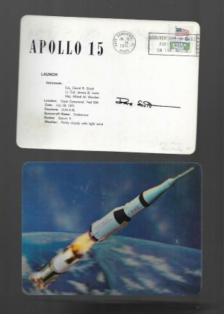 Apollo 15 Launch Jul 26,  1971 Cape Canaveral 3 - D Space Postcard Rare