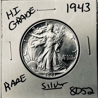 1943 Liberty Walking Silver Half Dollar Hi Grade U.  S.  Rare Coin 8052