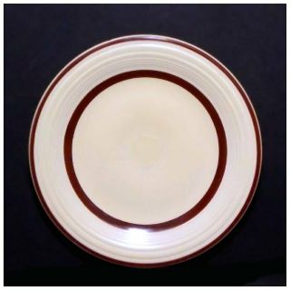 Fiesta Vintage Ivory Plate With Red Stripes 10 " Size Rare Very Good