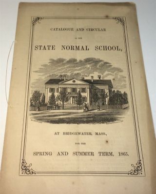 Rare Antique American Civil War Era Bridgewater State Normal School Circular Ma