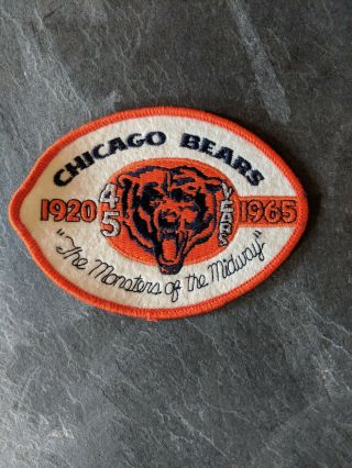 Chicago Bears Nfl Vintage Embroidery Patch Monsters Of The Midway 1920 - 1965 Rare