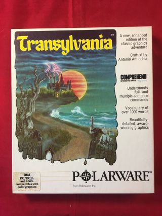 Transylvania - Polarware - 1986 - Pc Dos - Rare - Complete In Big Box