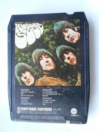The Beatles Rubber Soul Canada 8 Track Tape Cartridge Mega Rare