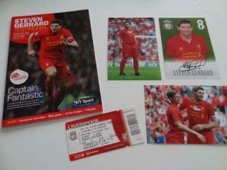 Liverpool Fc Rare Steven Gerrard 2013 Testimonial Programme,  Ticket & Photos