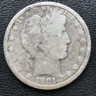 1901 S Barber Half Dollar 50c Rare Circulated 16801