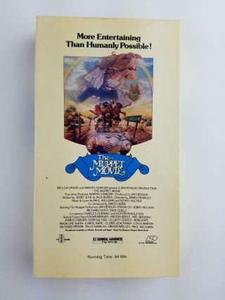 Rare The Muppet Movie (vhs) First Release,  1980,  Collectors Item