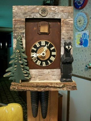 Vintage Rare Smiling Bear Cuckoo Clock Germany
