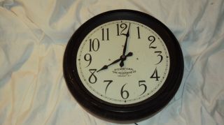 Antique Rare International Time Recording Ibm Slave School Office Wall Clock