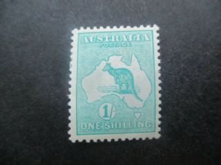 Kangaroo Stamps: 1/ - Green 1st Watermark - Rare (c286)