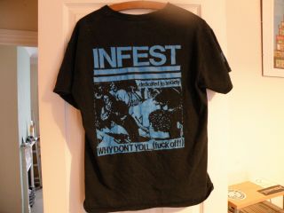 Infest Large T - Shirt Rare 1 Of 100 Powerviolence Spazz Neanderthal Thrashcore