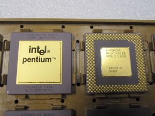 Intel A80502 - 90,  Rare Fdiv Bug Pentium 90,  Sx879,  Vintage Cpu,  Gold