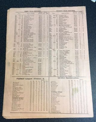 Tottenham Hotspur Vs Swansea 1937 Football Programme 1930’s 30’s RARE Spurs 3
