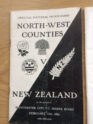 2 RARE NORTH ENGLAND & NW COUNTIES V NZ ALL BLACKS RUGBY PROGRAMMES 1954 & 1967 2