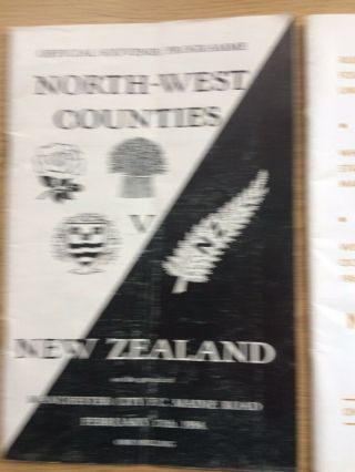 2 RARE NORTH ENGLAND & NW COUNTIES V NZ ALL BLACKS RUGBY PROGRAMMES 1954 & 1967 3