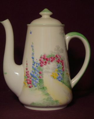 Shelley White Archway Of Roses Coffee Pot Bone China Rare Shape Stanley 11962