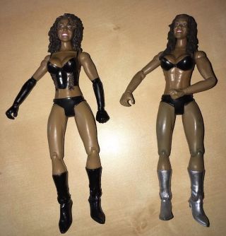 2 Rare 2007 Wwe Dna Wrestler Jazz African American Female Action Figures Toys