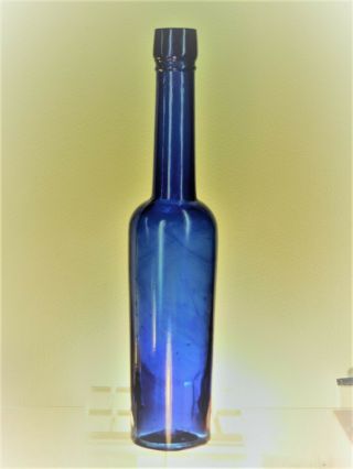 Antique Bottle Rare Cobalt Blue Marble Swirled 5 Oz Old Bottle 1870 