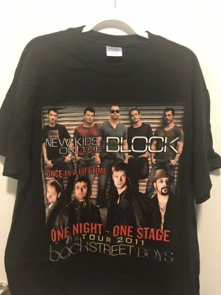 Kids On The Block Backstreet Boys Rare 2011 Official Tour Shirt Xl