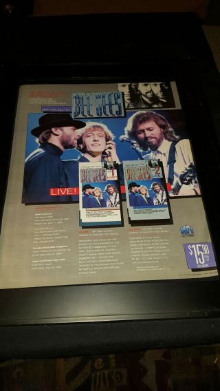 Bee Gees One For All Tour Rare Promo Poster Ad Framed