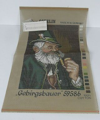 Rico Gobelin Gebirgsbauer 59586 W.  Germany Man Vintage Painted Needlepoint Rare