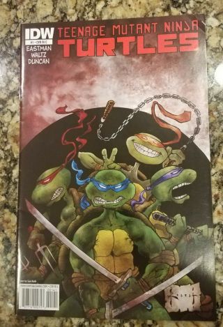 Rare Htf Teenage Mutant Ninja Turtles 1 Ri C Idw Variant Cover Sam Keith