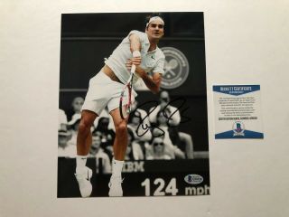 Roger Federer Rare Signed Autographed Tennis 8x10 Photo Beckett Bas