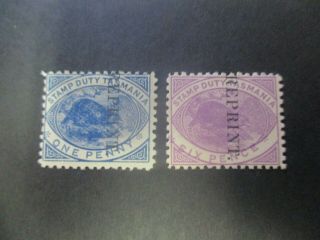 Tasmania Stamps: Reprint Pair - Rare (c176)