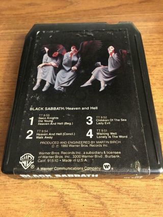 Black Sabbath Heaven And Hell Rare 8 Track Tape Late Nite Bargain