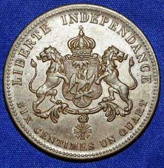 Haiti D`haiti 6 1/2 Centimes Ad 1850 Ex Fine Large Coin Rare To Get This Grade.