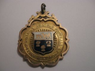 Rare Old 1928 Winnipeg Football League Gold Enamelled Medal