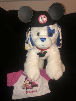 Rare Disney Build A Bear Mickey Ears Pup Dog Disney Springs Disneyland W/tee Hat