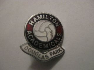 Rare Old Hamilton Academicals Football Club Enamel Brooch Pin Badge By Rev Gomm