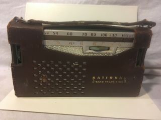 National 9 Transistor 2 Band Portable Short Wave Radio Ab 210,  1960,  Rare W/ Box