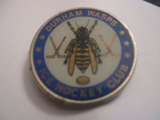Rare Old Durham Wasps Ice Hockey Club Metal Brooch Pin Badge