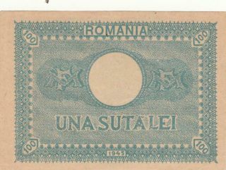 Rare Old Romania Romanian Banknote 100 Lei - 1945 2