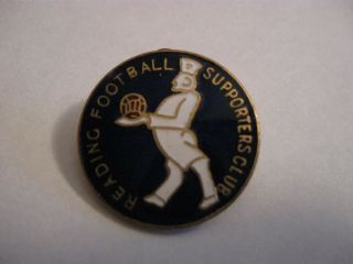 Rare Old Reading Football Supporters Club Brown Ball Enamel Brooch Pin Badge