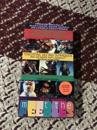 Meet The Feebles Vhs Dead Alive Release Rare Horror Gore Peter Jackson Obscure
