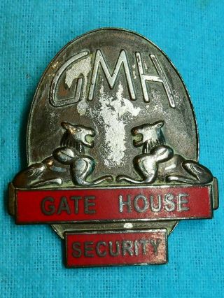 Rare C1940 Gmh Gate House Security Enamel Hat Badge