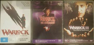 Warlock 1,  2 & 3 Dvd Rare Deleted Film Trilogy The Armageddon,  End Of Innocence