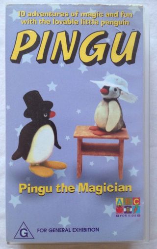Pingu The Magician,  10 Adventures.  Vhs Video Tape Abc Kids Tv Show Rare 1999