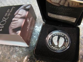 Canada Rare 2011 Welcome To The World Baby Feet $4 Silver Rare Coin Rcm Set.