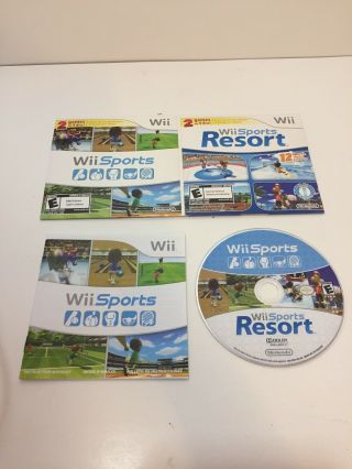 Wii Sports And Wii Sports Resort 2 In 1 Disc (nintendo Wii,  2009) Rare