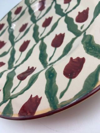 Nicholas Mosse Pottery Red Tulip SALAD PLATE Irish Spongeware Rare 5