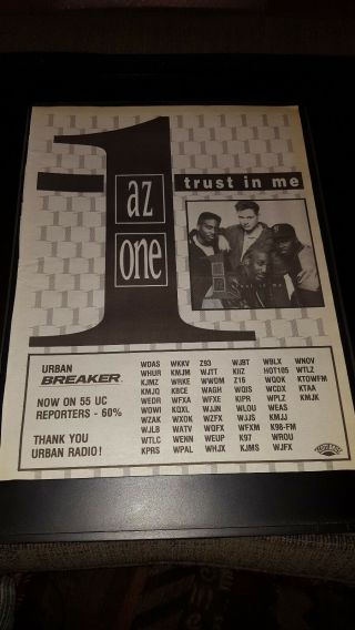 Az - 1 Trust In Me Rare Promo Poster Ad Framed