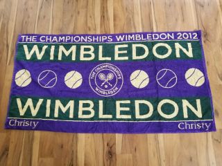 Official Wimbledon Championships 2012 Tennis Towel Imported Christy Rare