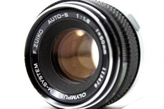 Rare Olympus M - System F.  Zuiko Auto - S 1:1.  8 50mm Lens A031c